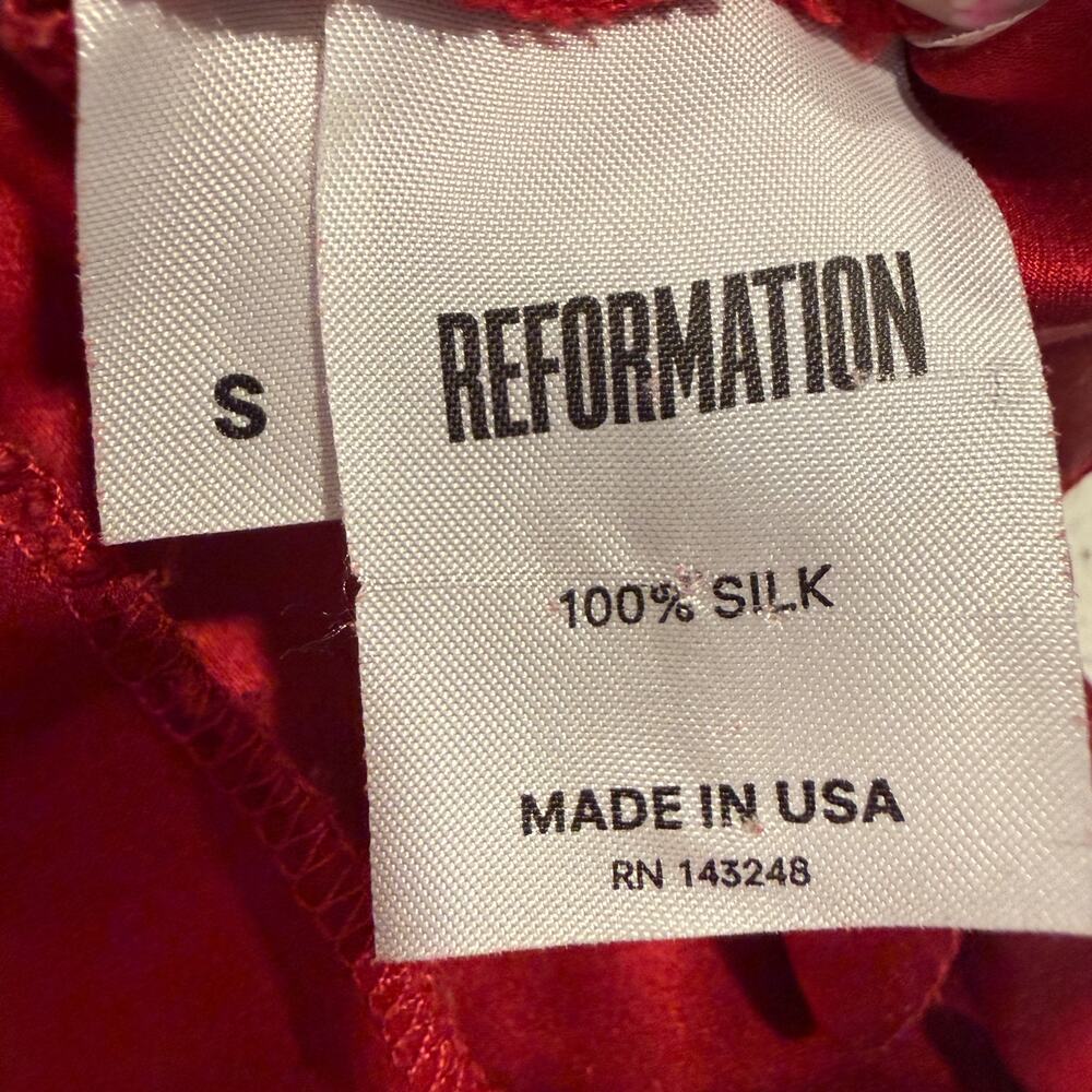 Reformation Red 100% Silk Satin Slip Maxi Dress Cocktail Elegant Quiet Luxury S - Picture 8 of 10